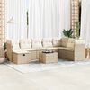 vidaXL Garden Sofa Set Beige, Cream white