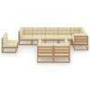 vidaXL Garden Lounge Set Honey brown, Cream