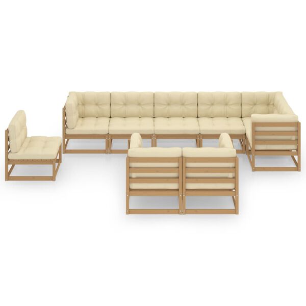 vidaXL Garden Lounge Set Honey brown, Cream