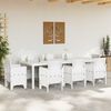 vidaXL Garden Dining Table White 98.43 x 39.37 x 28.74 in Poly Rattan