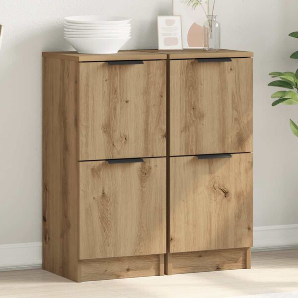 vidaXL Sideboard Set of 2 Artisan Oak Engineered Wood Small Sideboard