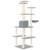 vidaXL Cat Tree Light Grey Engineered wood, plush, sisal 65.7 in Durable