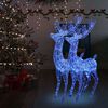 vidaXL XXL Acrylic Christmas Reindeers 250 LED 2 pcs 70.9" Blue