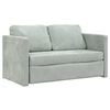 vidaXL Floor Sofa Bed 2-in-1 Light Grey 122x204 x 21.7 " Velvet