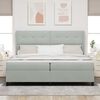vidaXL LED Box Spring Bed with Mattress Light gray 78.7&ldquo; x 78.7&rdquo;