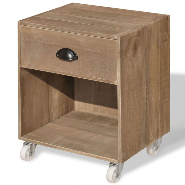 vidaXL Bedside Cabinet Brown Solid wood Standard Bedside Cabinet