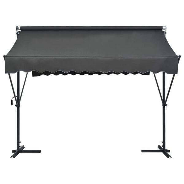 vidaXL Awning Anthracite Powder-coated steel, 100% polyester with PU coating