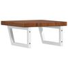 vidaXL Basin Shelf Dark Brown, White Solid oak wood, Steel One Size