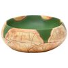 vidaXL Countertop Basin Green and Brown Oval 23.2x15.7x5.9" Ceramic