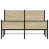 vidaXL Bed Frame Sonoma Oak Steel, Engineered Wood Double Bed Frame