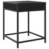 vidaXL Bedside Table Black Engineered wood, steel, glass Medium