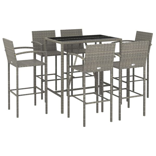 vidaXL Garden Bar Set Grey, Black