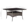 vidaXL Dining Table Gray PE Rattan 47.2 in by 47.2 in Durable