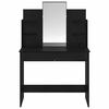 vidaXL Dressing Table with Mirror Black Oak 37.80 x 15.35 x 55.91 in