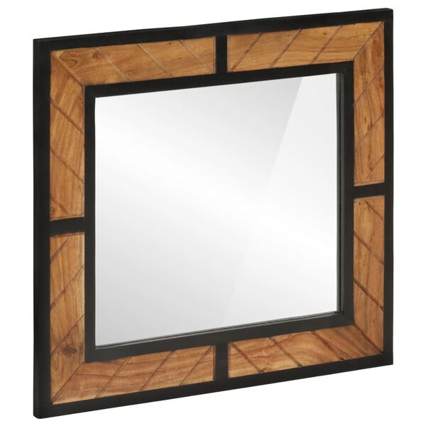 vidaXL Bathroom Mirror Natural wood with black borders Solid Acacia wood