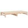 vidaXL Day Bed Natural Wood Solid Pine Wood Standard Double Pull-Out