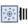 vidaXL Parasol Base Blue and White Powder-coated iron, ceramic Medium