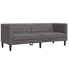 vidaXL 2 Piece Chesterfield Sofa Set Gray Faux Leather