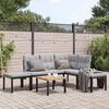 vidaXL Garden Sofa Set Black Powder-Coated Steel Large