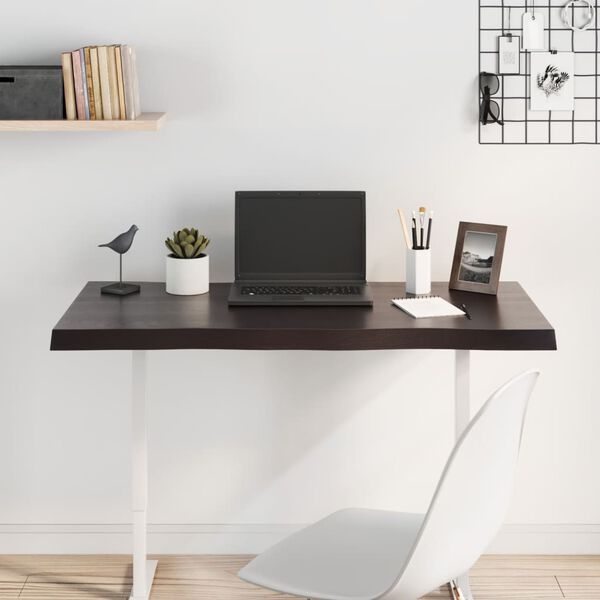 vidaXL Table Top Dark brown Solid oak wood 39.4 x 19.7 in Hardwood