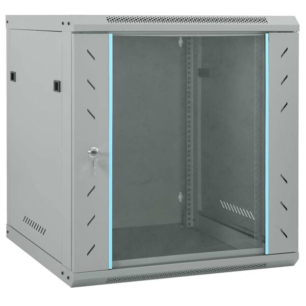 vidaXL Network Cabinet Grey 23.62 x 23.62 x 25.59 in Steel