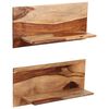 vidaXL Wall Shelf Set of 2 Natural wood color Solid Acacia wood Medium