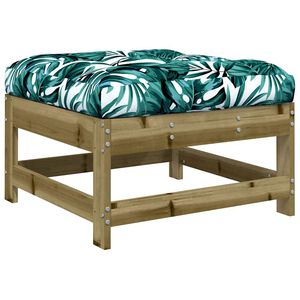 vidaXL Garden Footstool Wooden and Leaf pattern
