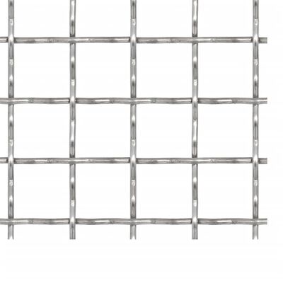 vidaXL Crimped Garden Wire Fence Stainless Steel 19.7"x19.7" 0.4"x0.4"x0.1"