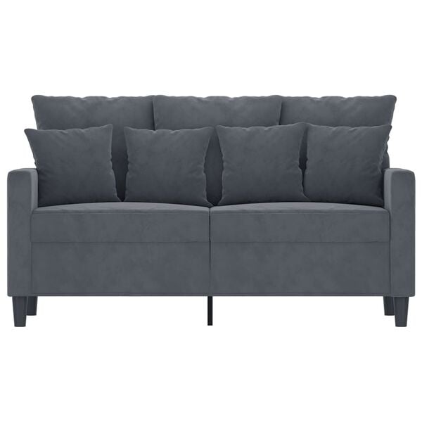 vidaXL 2-seater Sofa Dark grey Velvet (100% polyester), metal, textilene
