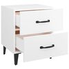 vidaXL Bedside Cabinet Set of 2 White Engineered wood, metal Standard