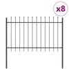 vidaXL Garden Fence Gray 13.6 x 1.2 m Powder-coated steel
