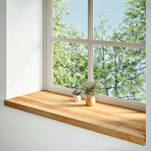 vidaXL Window Sills 2 pcs Light Brown 43.3x15.7x0.8" Solid Wood Oak