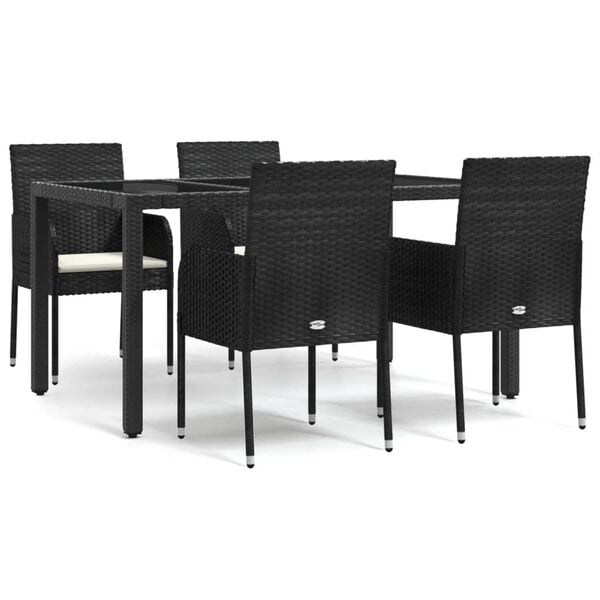 vidaXL Garden Dining Set Black
