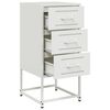 vidaXL Bedside Cabinet Set of 2 White Steel Medium Bedside Cabinet