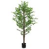 vidaXL Tall Artificial Ficus Plant in Pot - Green, PEVA, Mixed hardwood
