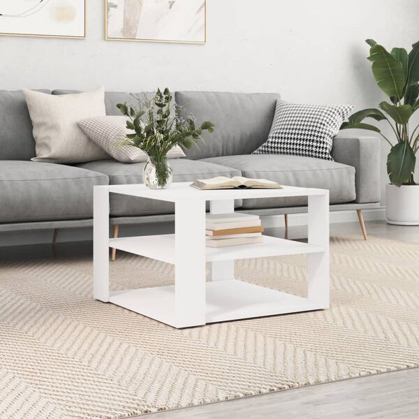 vidaXL Coffee Table White Engineered Wood Small Coffee Table Square