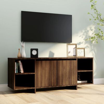 vidaXL TV Cabinet Brown Oak 51.2"x13.8"x13.8" Chipboard