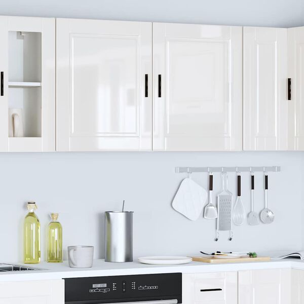 vidaXL Kitchen Wall Cabinet Set of 2 High gloss white Engineered wood