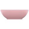 vidaXL Luxury Basin Oval-shaped Matt Pink 15.7x13.0" Ceramic