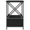 vidaXL Bedside Table Black Engineered wood, iron Medium Adjustable Feet