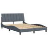 vidaXL Bed Frame Dark Gray Velvet, Metal, Solid Pine, Plywood Double Bed