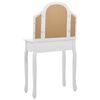 vidaXL Dressing Table with Stool White 25.6x14.2x50.4" Paulownia Wood MDF