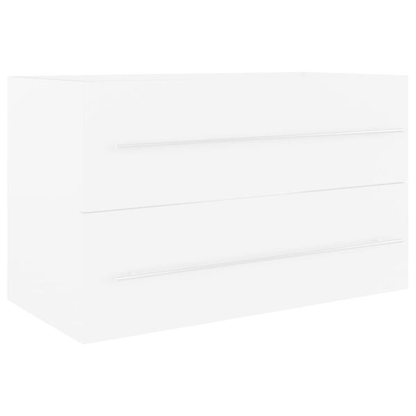 vidaXL Sink Cabinet With Basin White Engineered wood, Ceramic Medium