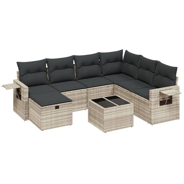 vidaXL Garden Sofa Set Light Grey