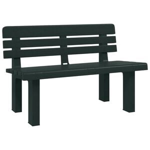 vidaXL Garden Bench Green Polypropylene 43.3 x 20.5 x 28.0 in Durable