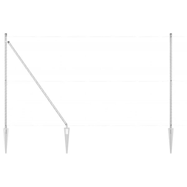 vidaXL Fence Post Other 52 pcs Grey 1.26 x 1.26 x 66.93 in Steel