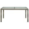 vidaXL Garden Table Grey Poly rattan, tempered glass, powder-coated steel