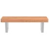 vidaXL Basin Shelf Beech and White Solid beech wood and steel