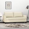 vidaXL 2-Seater Sofa Cream 75% PVC, 20% Polyester, 5% Cotton, Metal, Foam