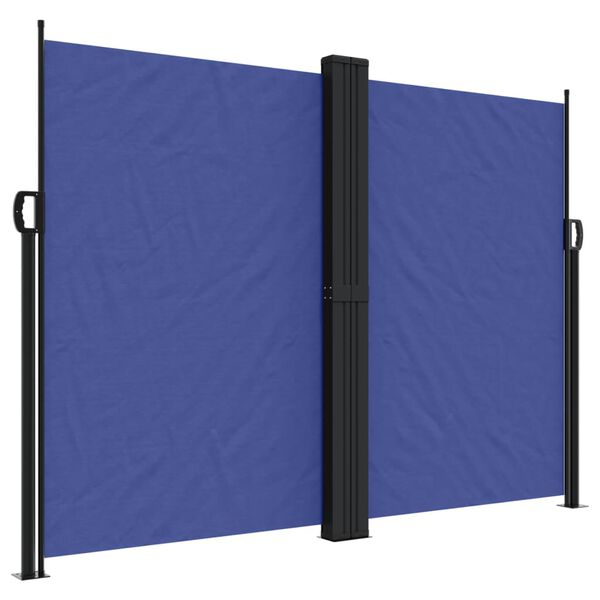 vidaXL Retractable Side Awning Blue 100% polyester fabric with PU coating
